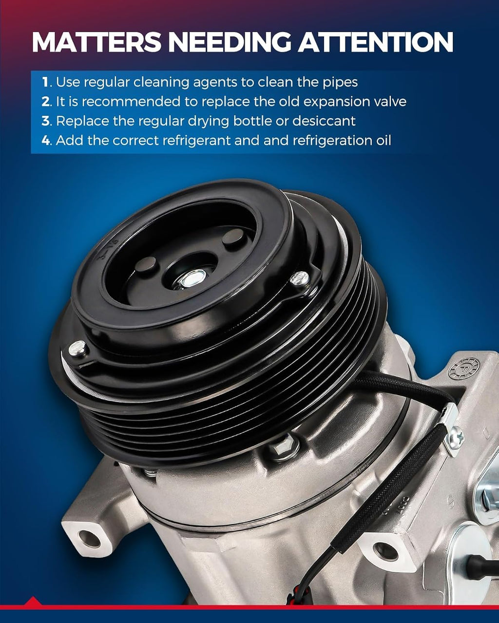 KAX 68337 AC Compressor w/Clutch for Hummer H3 2006-2010 3.5/3.7L