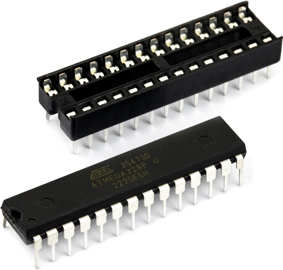 Breadboard Basic Kits for Arduino Project Atmega328P-PU Atmega328p with Uno R3 Bootloader, Dip28 Socket,16MHz Crystal, 1M Resistor, 100nF Capacitor, Reset Tactile Switch