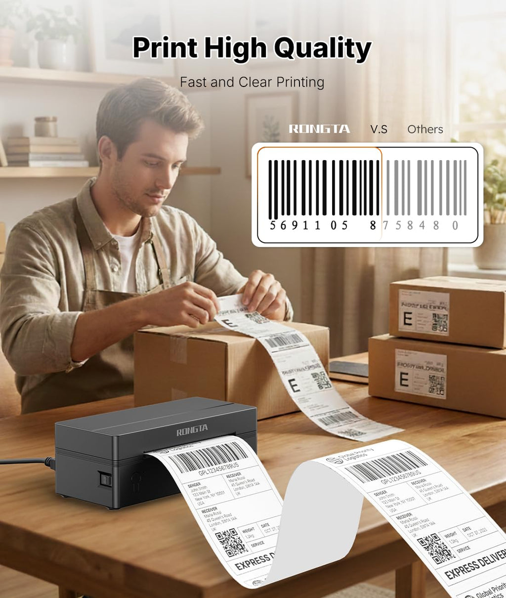 Bluetooth Thermal Shipping Label Printer, Wireless 4x6 Label Printer for Shipping Packages&Small Business, Compatible