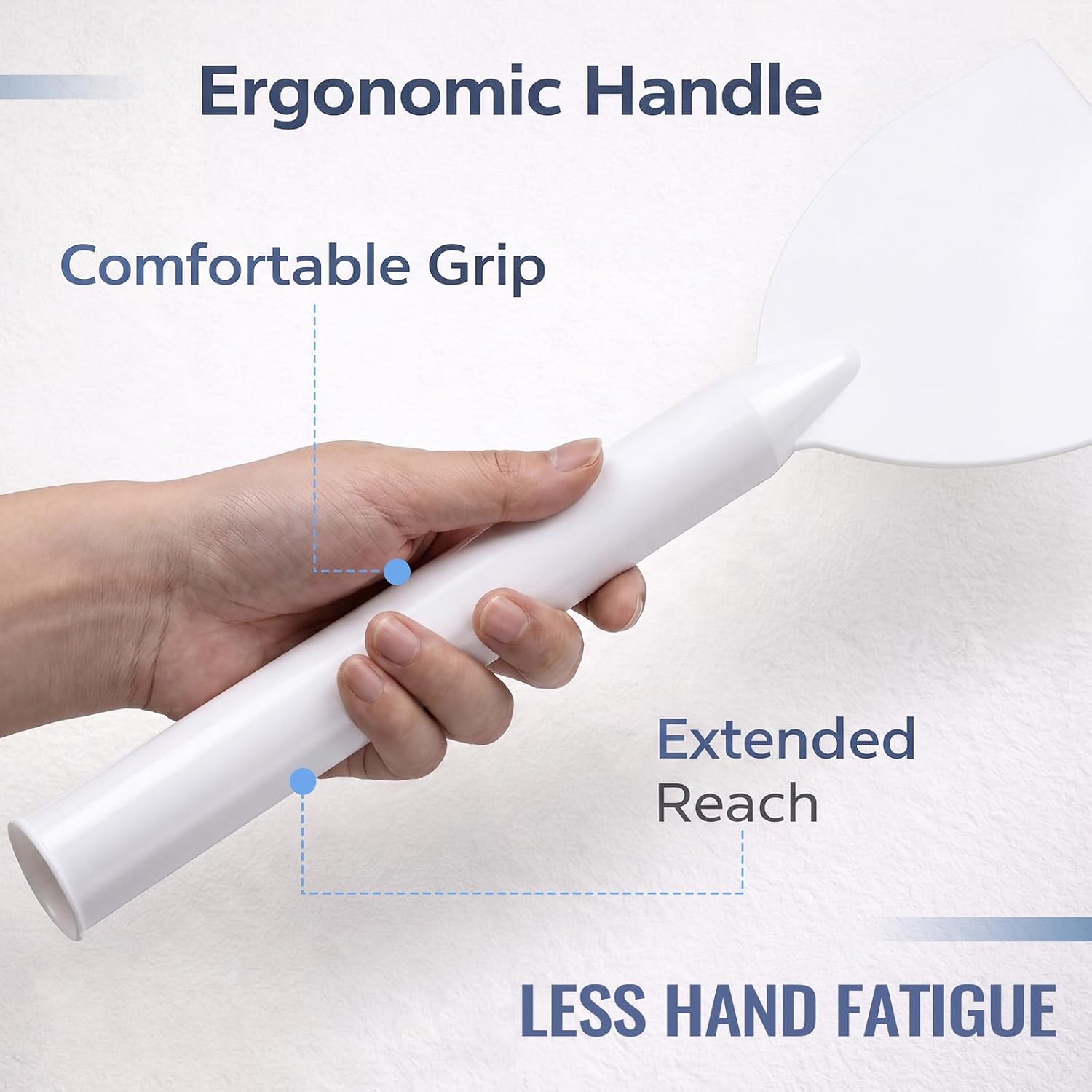 7'' Plastic Drywall Knife with Extra Long Handle Flexible Drywall Taping Knife Smooth Lightweight Wipedown Finishing