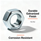 ELOOGAA M16 5pcs Hex Nuts,M16 Galvanized Metric Hardware Nuts Sets