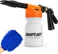 Car Wash Foam Gun + Microfiber Wash Mitt - Foam Cannon Works with Any Soap - Garden Hose Car Foam Sprayer - Car Wash