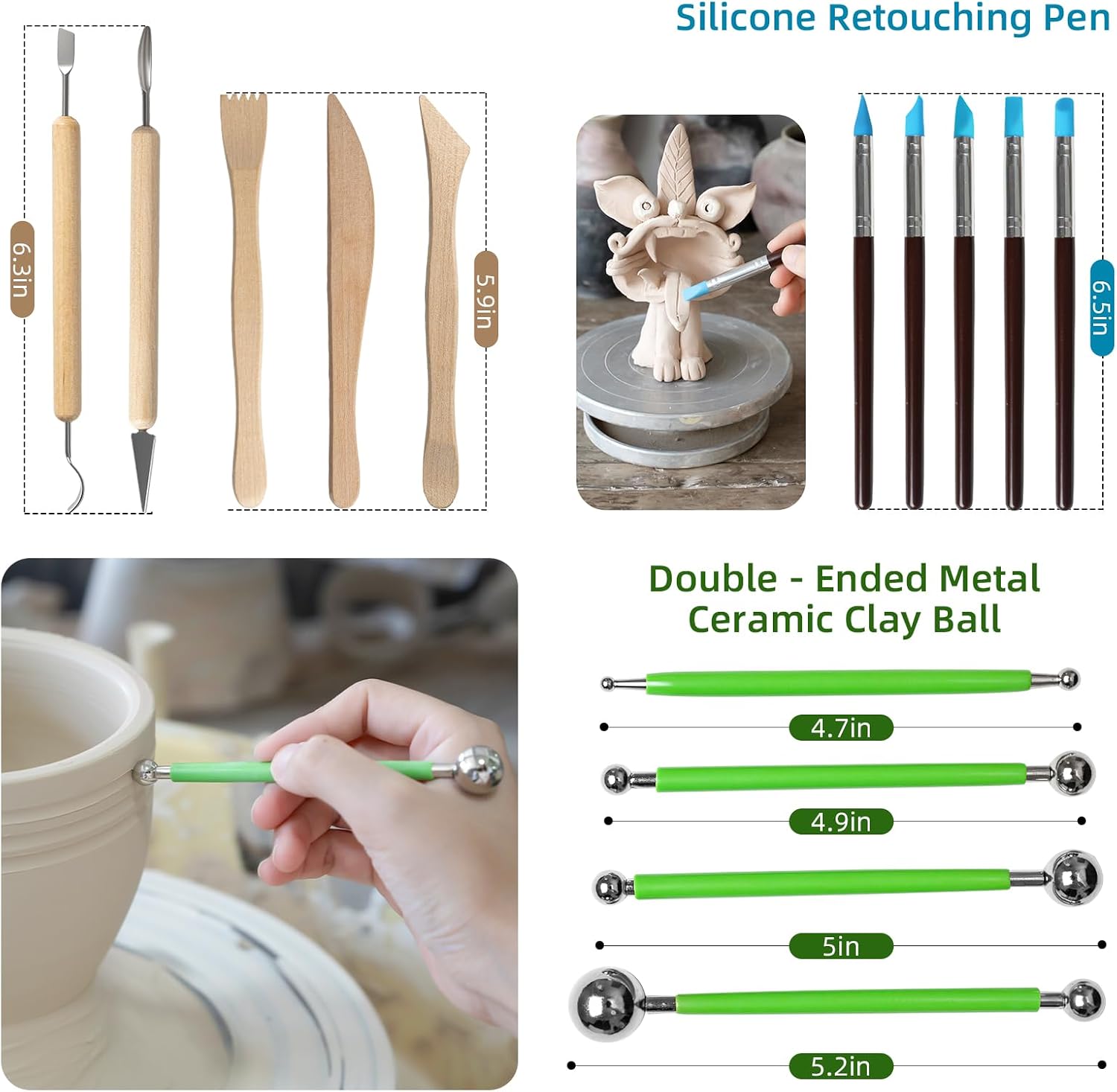 29 PCS Clay Tool, Clay Sculpting Tools Kit, Pottery Tools Can be Used for Stippling, Carving, Molding, and Shaping