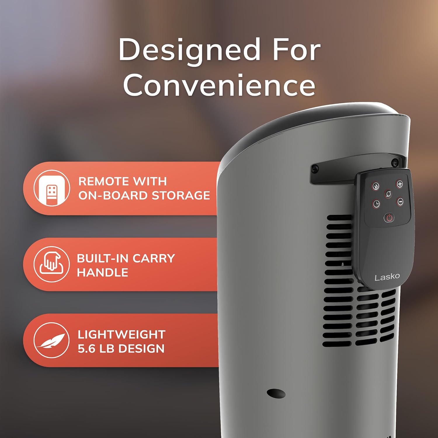 1500W Ceramic Tower Space Heater with Remote, Thermostat, Timer & Widespread Oscillation, Portable Electric Heater