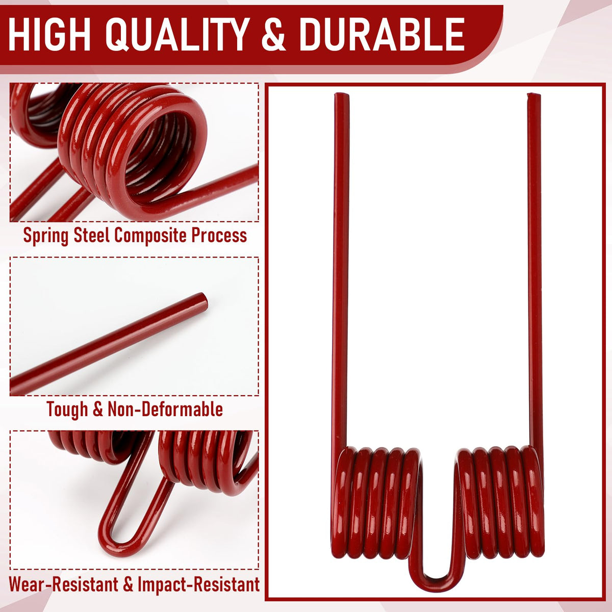 10 Pcs Replacement Round Baler Teeth Spring Steel Hay Rake Teeth Hay Tedder Tines Compatible with Case Ih 8420 and
