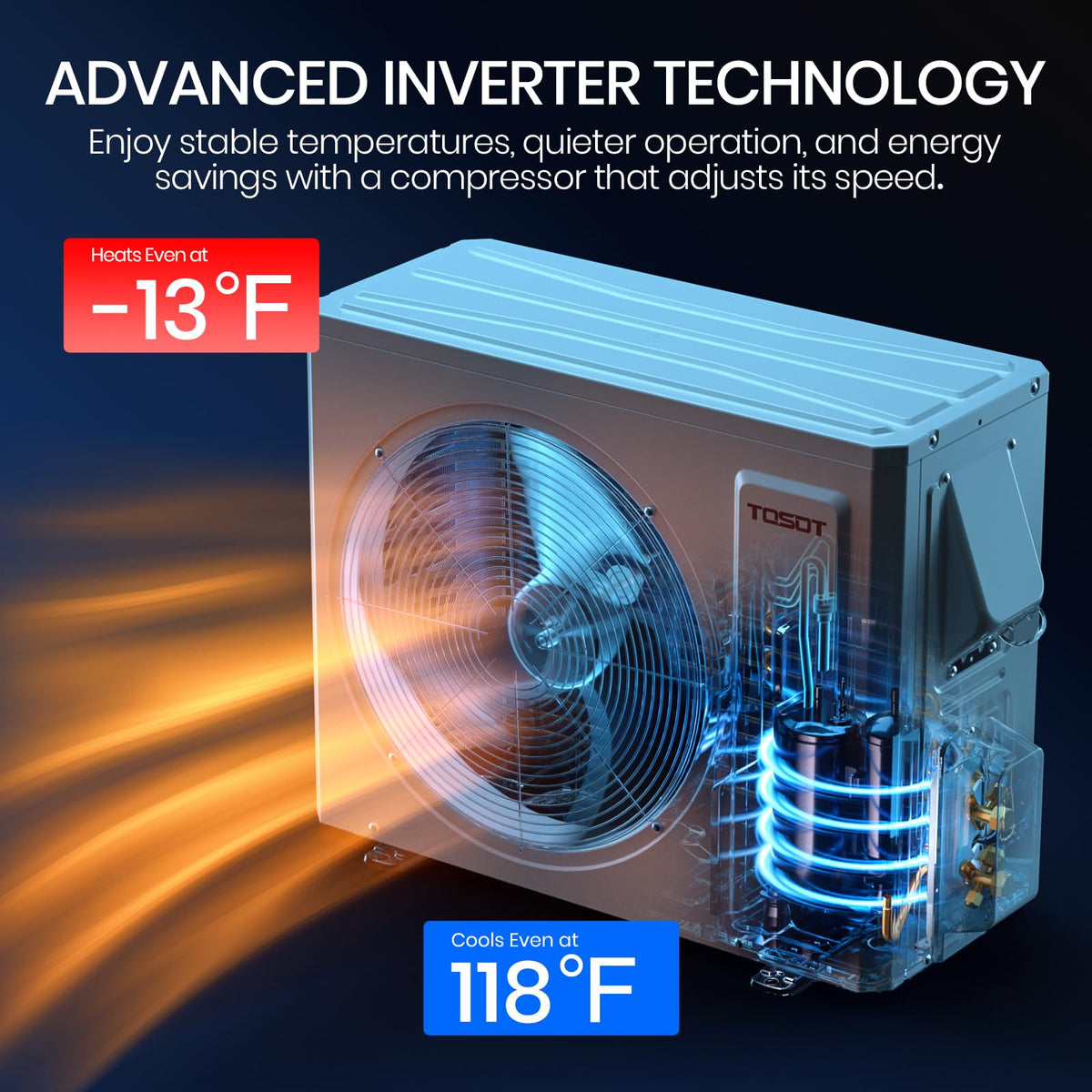 18,000 BTU 2 Zone Mini Split Air Conditioner 21 SEER2, Cosmo Series