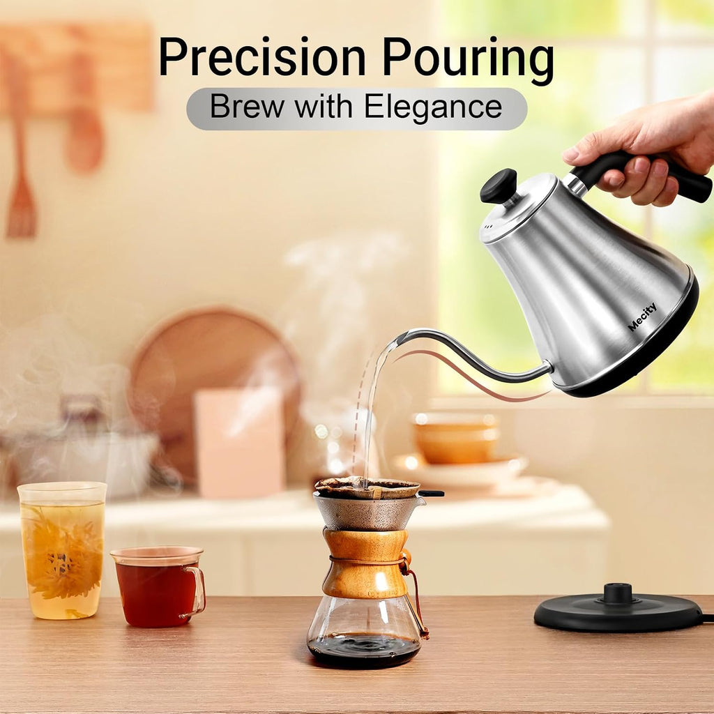 Electric Kettle Gooseneck Water Kettle Stainless Steel Tea Kettle Water Boiler Fast Heating, Auto Shut Off, 27 fl oz