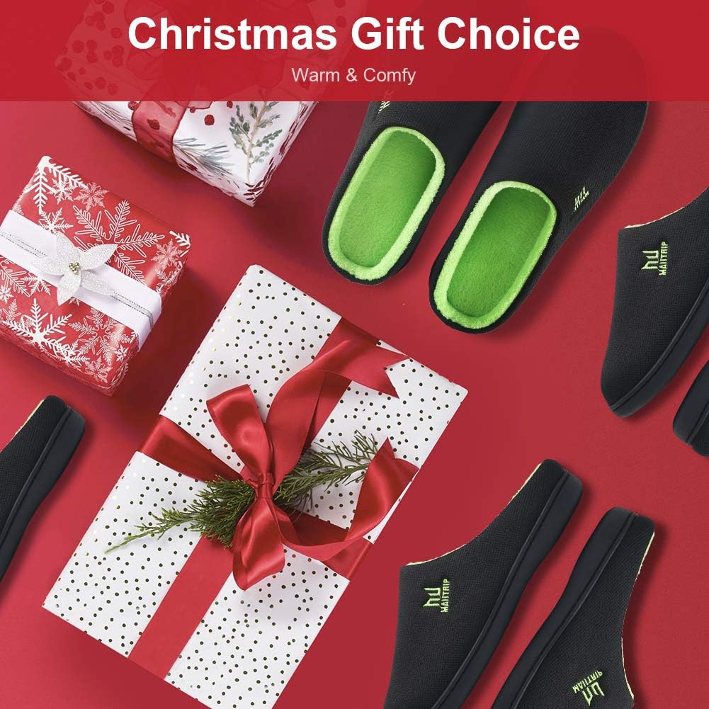 Men's Cozy Memory Foam House Slippers Non Slip (Size:7-17)