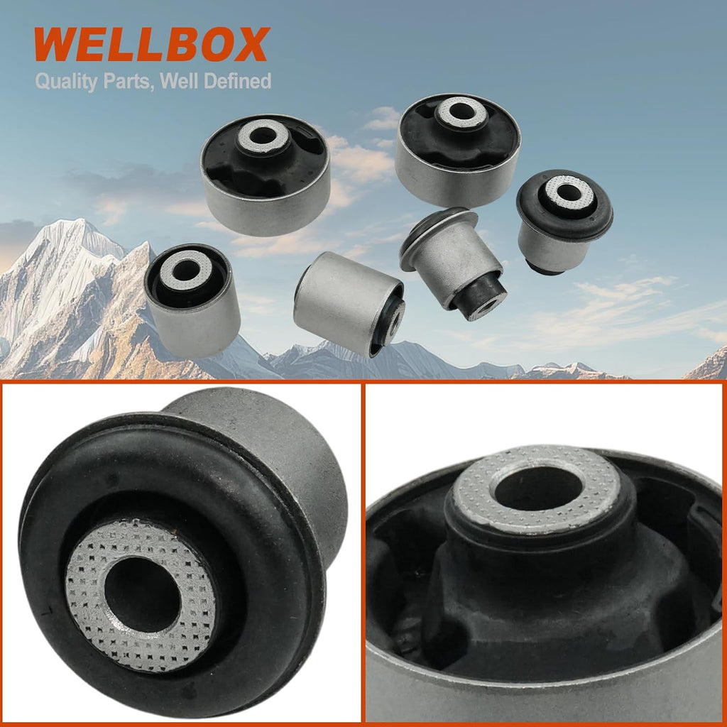 WELLBOX Suspension Control Arm Bushing Kit compatible with Honda Accord 2003 2004 2005 2006 2007 Acura TL TSX 2004 2005 2006 2007 2008 Front Lower Inner Outer Replaces OE ‎51391-SDA-A03