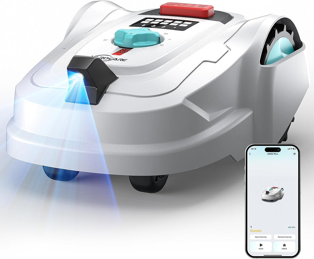 M800Plus Cordless Robot Lawn Mower with GPS + Visual Navigation, Bow-Shaped Path Mowing, APP Control, 4.0Ah Automatic