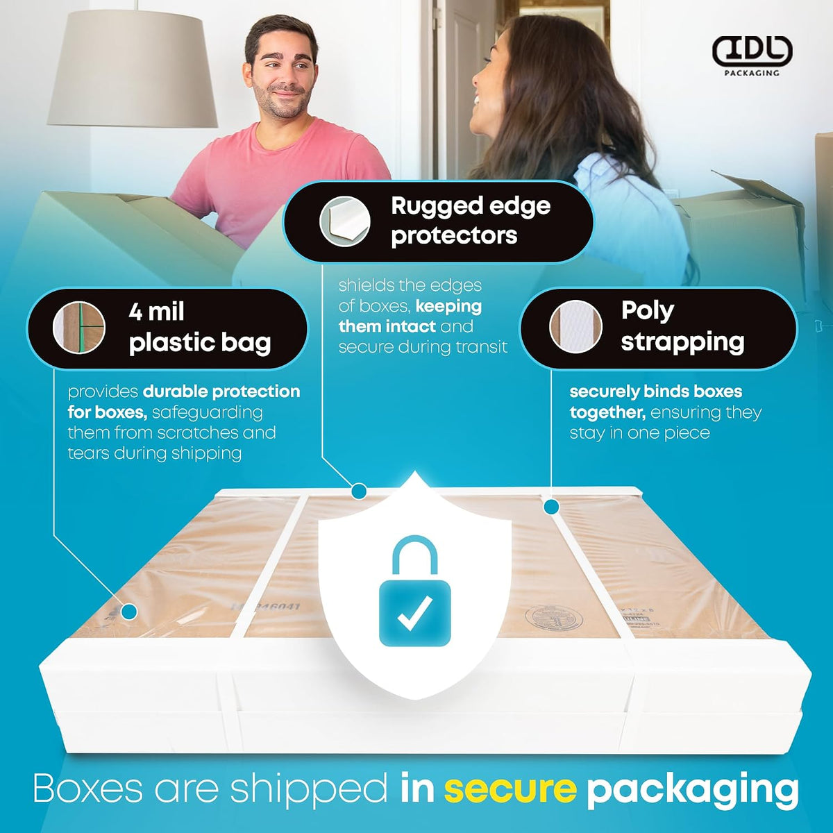 Medium Moving & Shipping Boxes 14 x 14 x 8 inches (5-Pack) - Extra Strength 200 lb vs Regular - USA-Made Corrugated