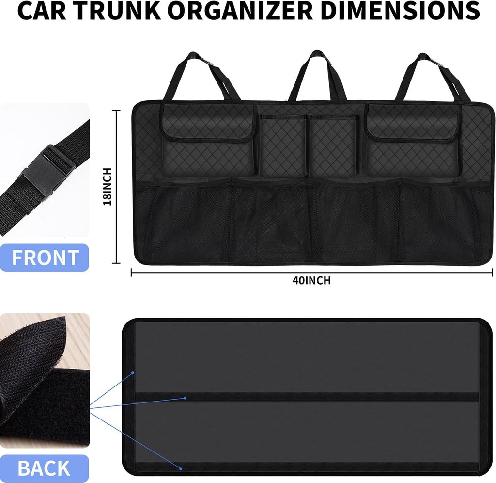 Car Trunk Organizer and Storage, Large Capacity Backseat Hanging Storage Accessories, Backseat Car Organizer for