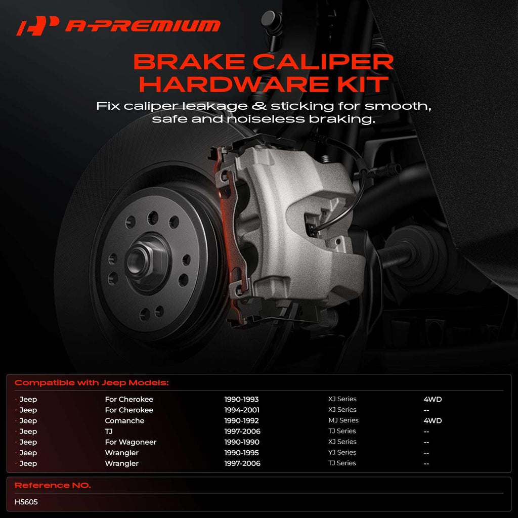 A-Premium Front Disc Brake Hardware Kit Compatible with Jeep Models