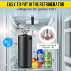 128oz Black Mini Keg Growler Portable Draft Beer Dispenser System