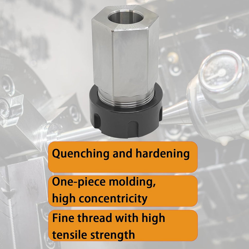ER-25 Hex Collet Chuck Block, Workholding Holder, 0.005 mm Accuracy, High Concentricity, Finish Machining