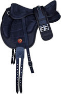Treeless Freemax English Horse Saddle for Pony & Adult Riders, Lightweight Synthetic All-Purpose Saddle with Girth &