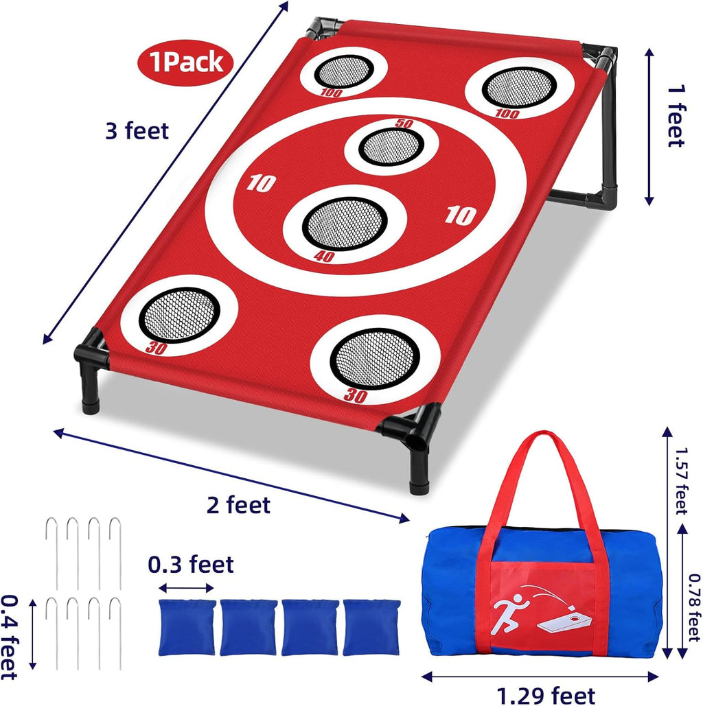 Cornhole Board Set Corn Hole Games for Adults and Kids Beach Lawn | Cornhole Game with 8 Bean Bags,Carrying Case