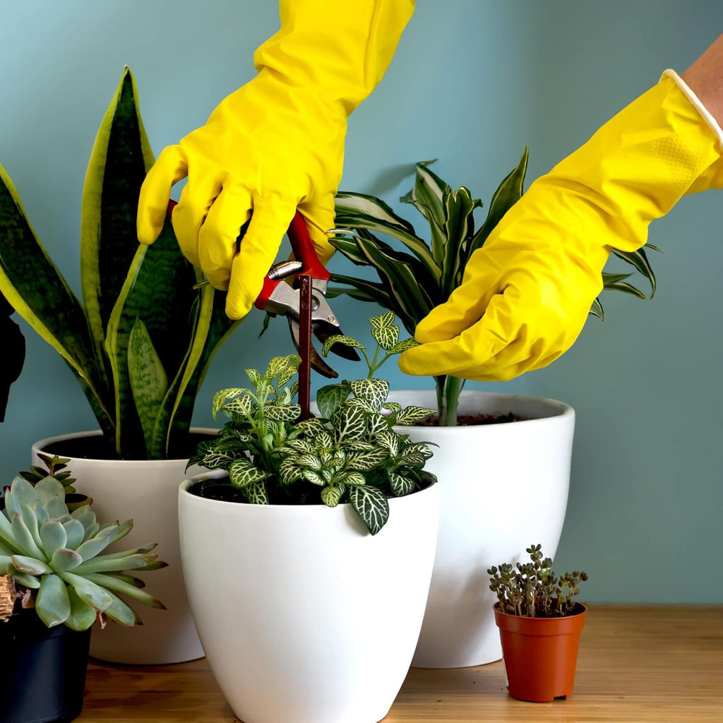 Rubber Kitchen Dishwashing Gloves - 4 Pairs Colorful Reusable Household Cleaning Gloves for Washing Dishes and