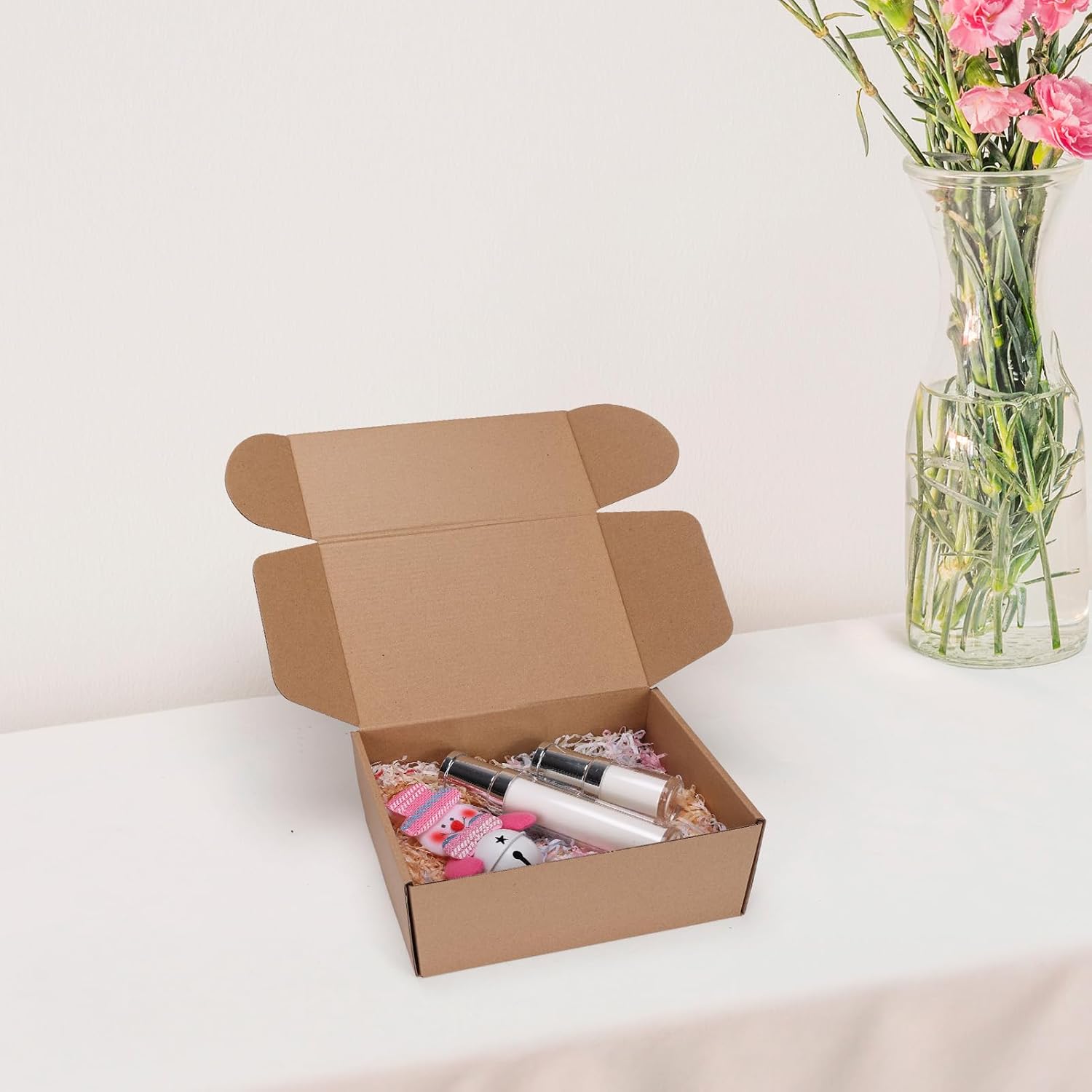 9x6x4 inch Cardboard Shipping Boxes, Set of 6 Gift Boxes, Brown | Single Corrugated, DIY Cardboard, Easy Fold, Shape