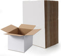 8x6x6 Shipping Boxes Set of 40, White Corrugated Cardboard Box for Packing, Mailing, Business
