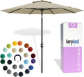 Lean - 9 Ft Patio Umbrella, Chestnut Beige Canopy