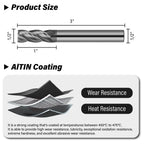 ALYICIA 1/2" Carbide Square End Mills 4 Flute AlTIN Coated CNC Milling Bits