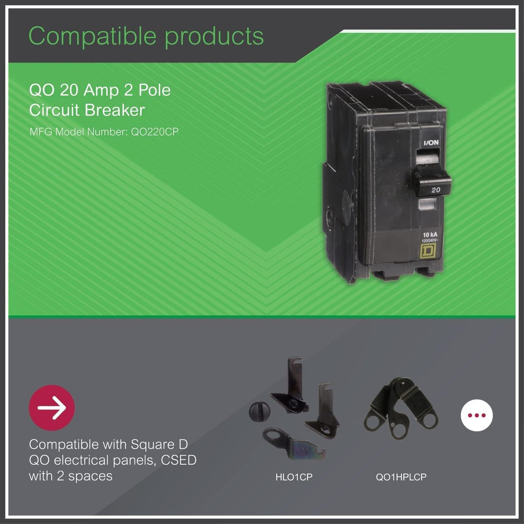Square D - QO220CP 20-Amp 2-Pole Plug-On Circuit Breaker