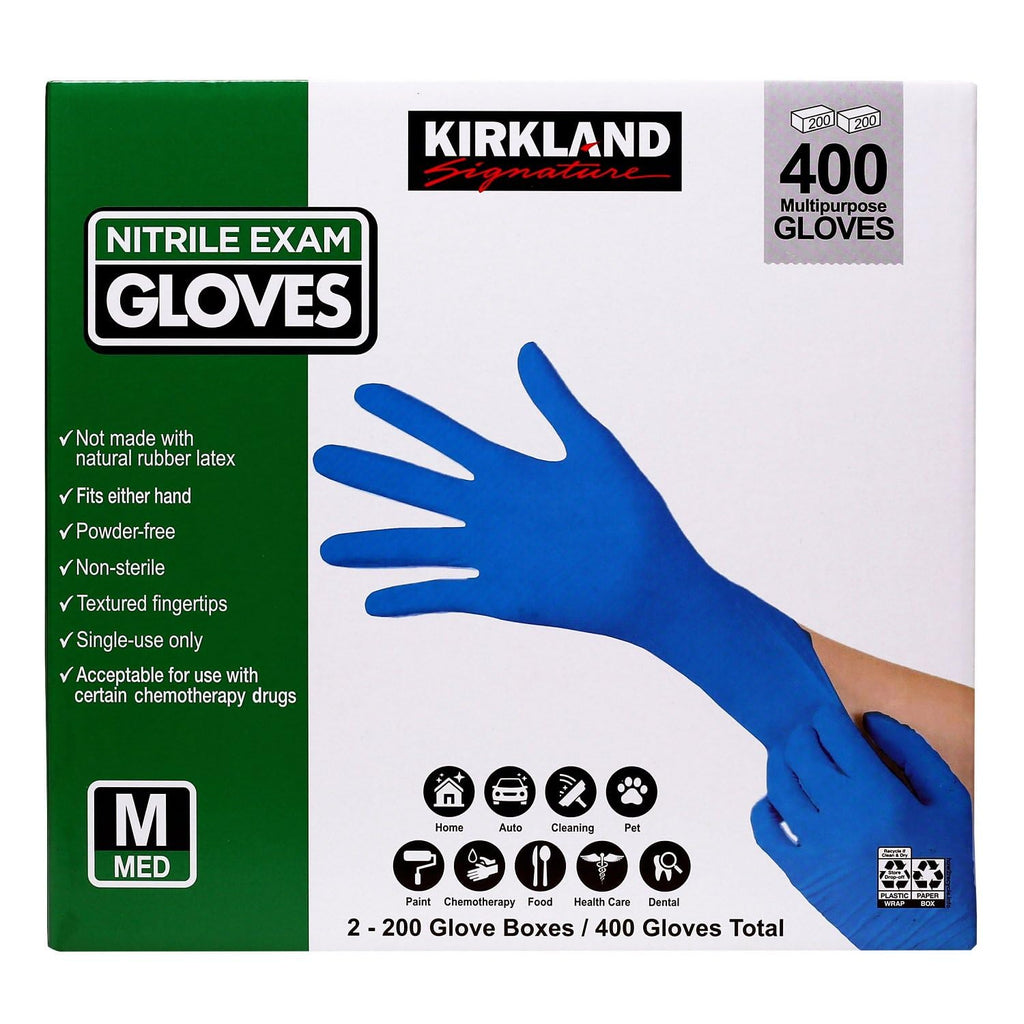 Signature DnRbYi Nitrile Exam Multi-Purpose Medium Gloves Latex-Free, 400 Count, (467120)
