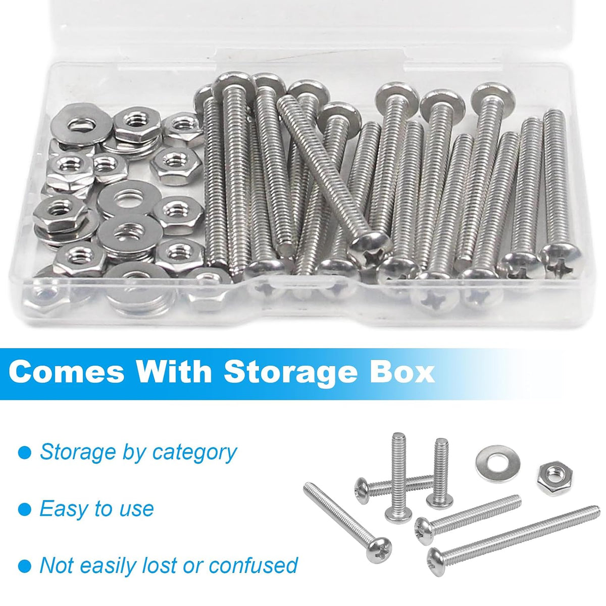 25 Sets #10-24 x 3/4" Pan Head Machine Screws Nuts Washers Kit