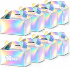 16PCS Iridescent Gable Favor Boxes, 6.1 X 3.3 X 3.5 inches