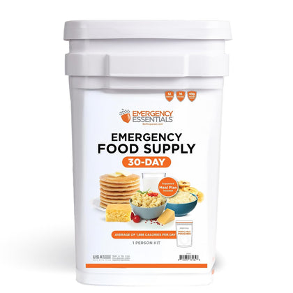 1-Month Emergency Food Supply Bucket, 257 Servings, 56,650 Calories | Long-Term Survival Food Kit for Disaster