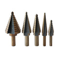 Drill America 5 Piece HSS Black & Gold Step Drill Bit Set, (Sizes #1 - #5)