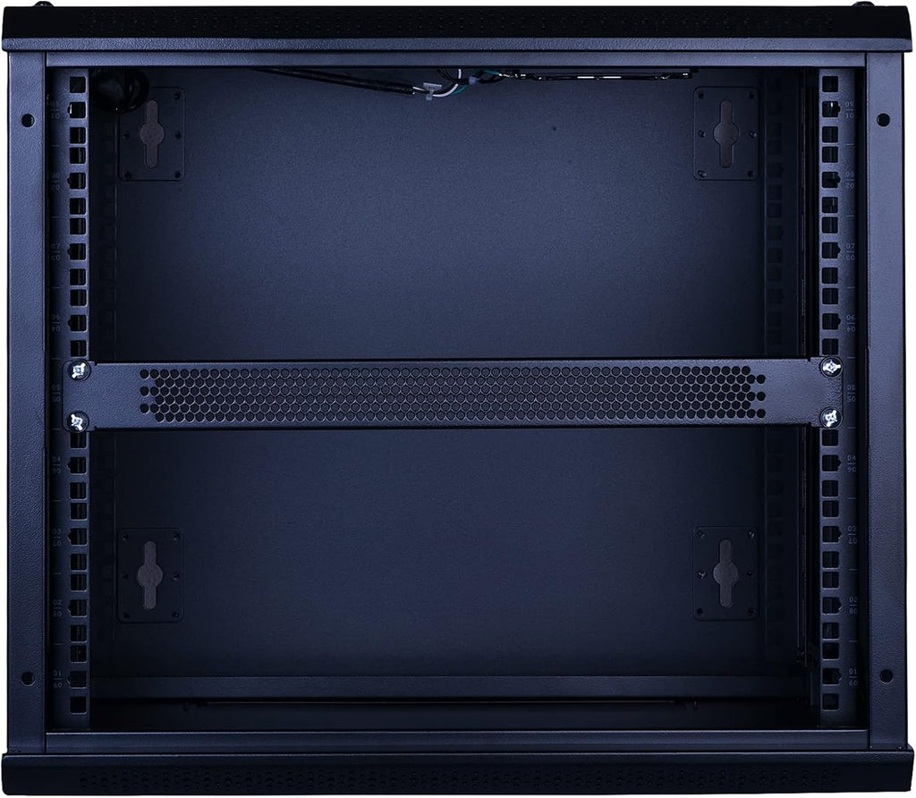 RackPath 1U Blank Rack Mount Panel Spacer with Venting for 19in Server Rack Enclosure or Network Cabinet – 2 Pack, Black