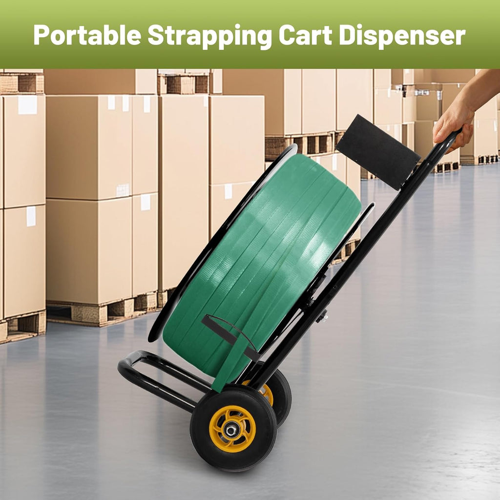 Heavy Duty Strapping Cart Dispenser for 16" Core with Wheels