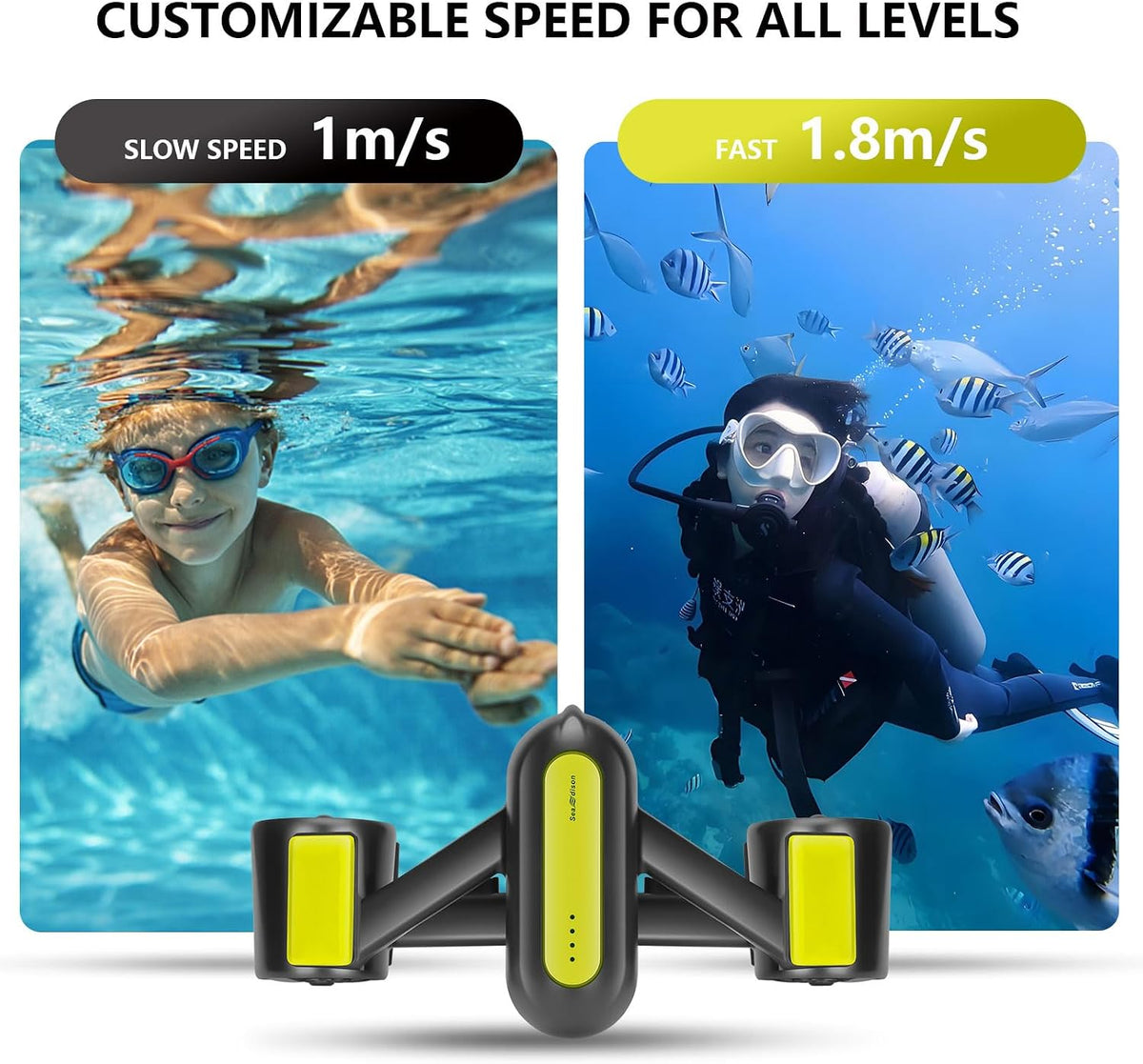 Underwater Scooter for Adults/Kids with Dual Motors 164ft Depth