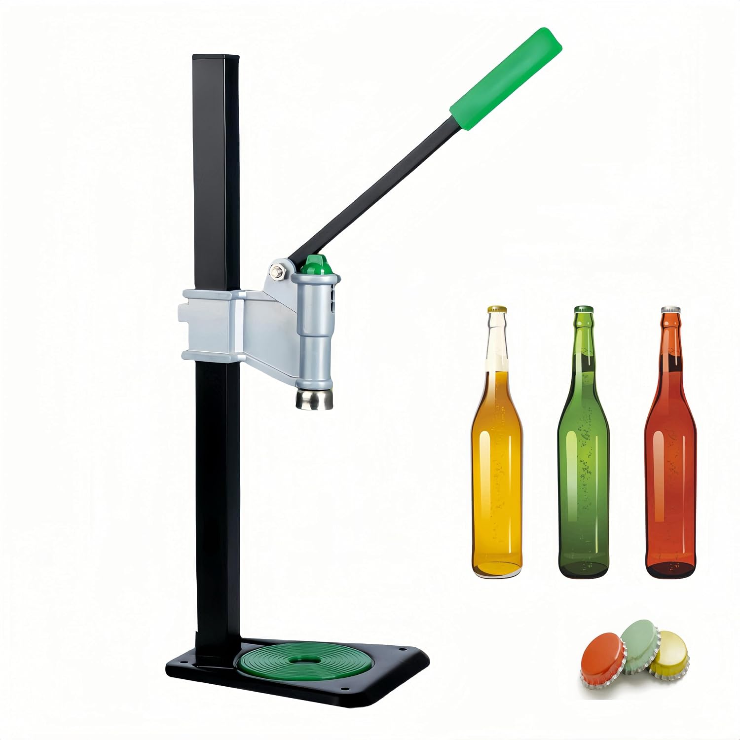 Manual Beer Bottle Capper, Home Brewing Beer Bottle Capping Machine, Bench Stand Beer Bottle Sealer with Adjustable