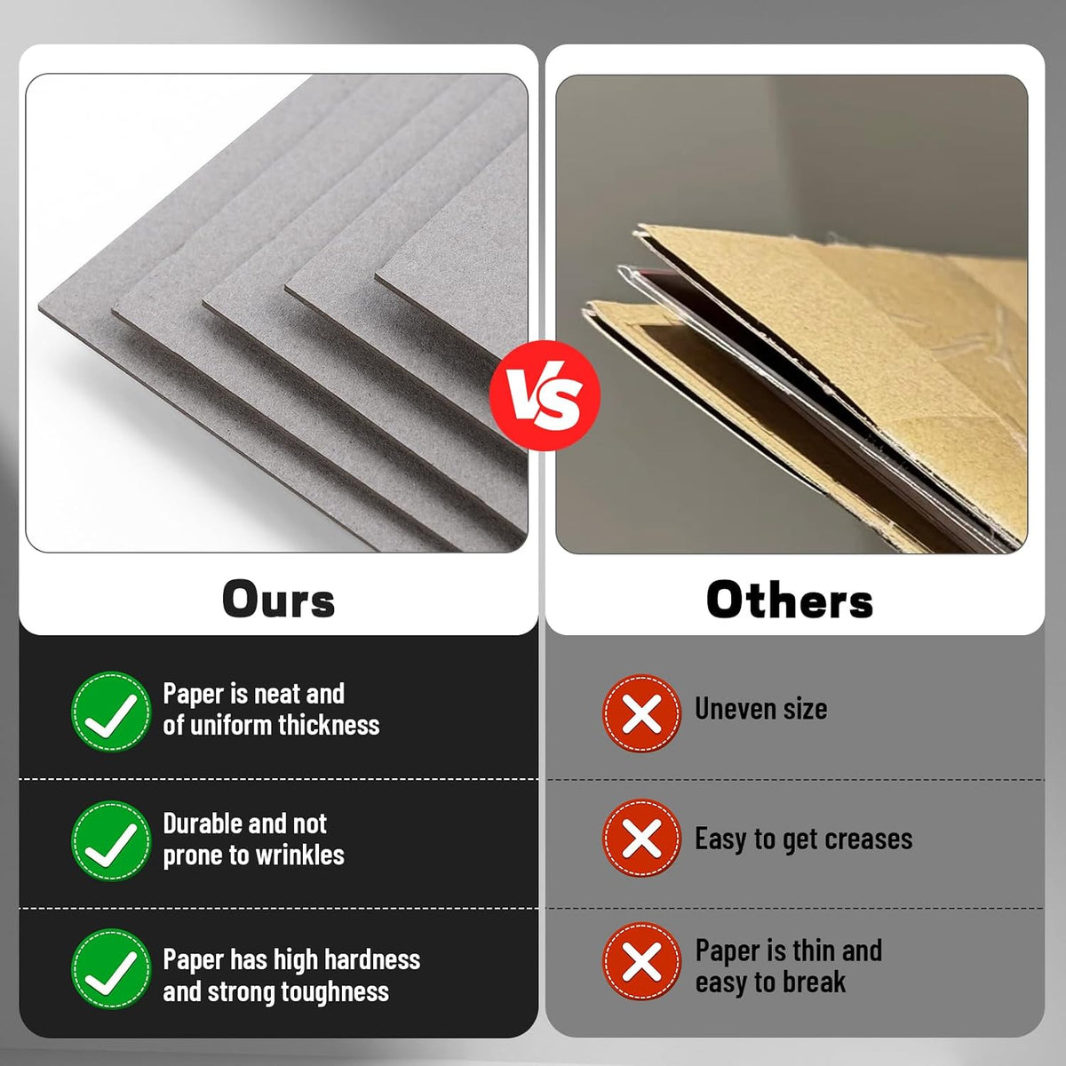 20Pcs Book Board 8.5 x 11", 80PT Chipboard for Book Binding Cover