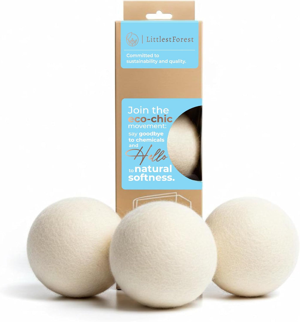 XL Wool Dryer Balls 100% New Zealand Wool 3 Pack Reusable