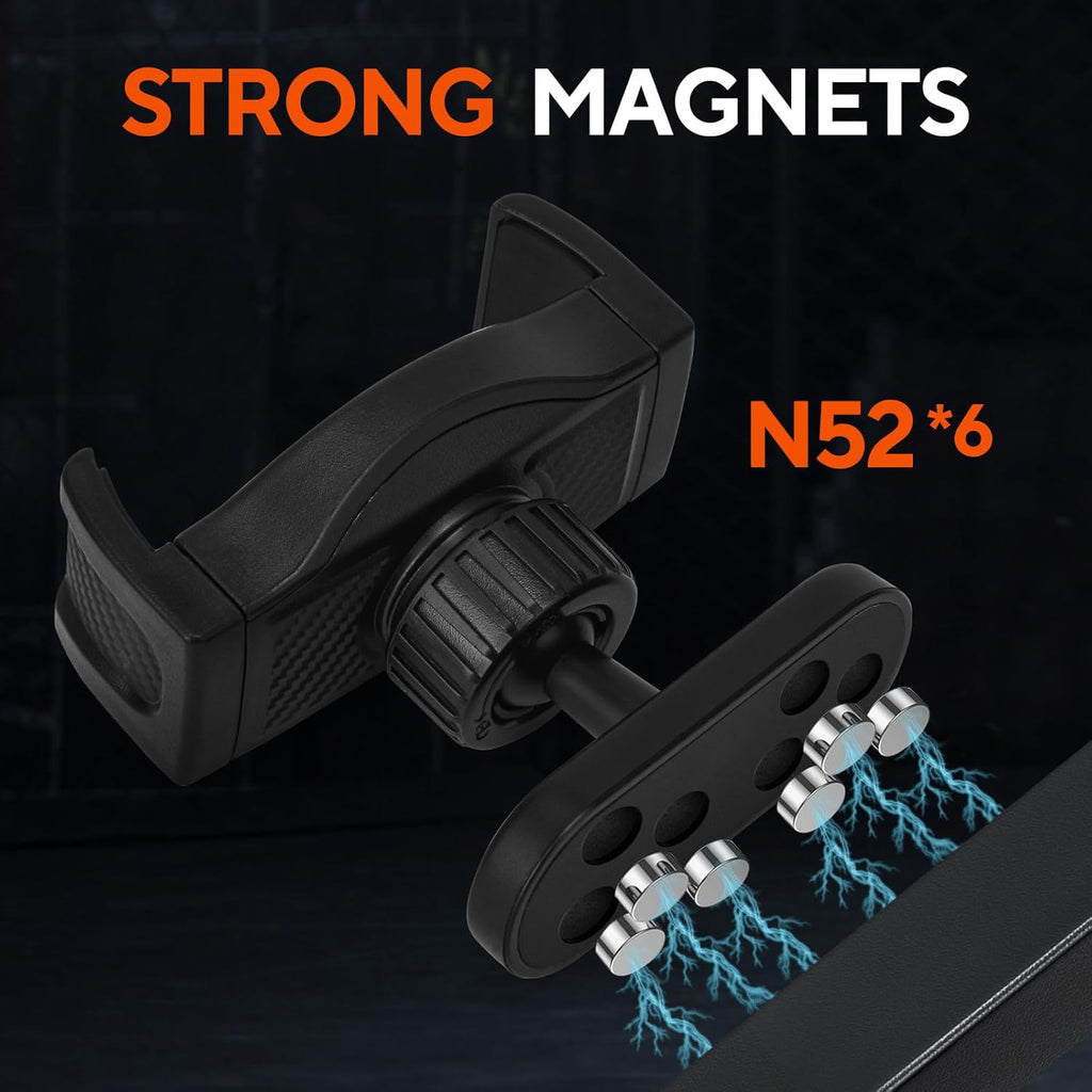 Magnetic Phone Holder for Gym, 360° Adjustable | Gym Phone Mount with Strong Magnet Base, Compatible with All