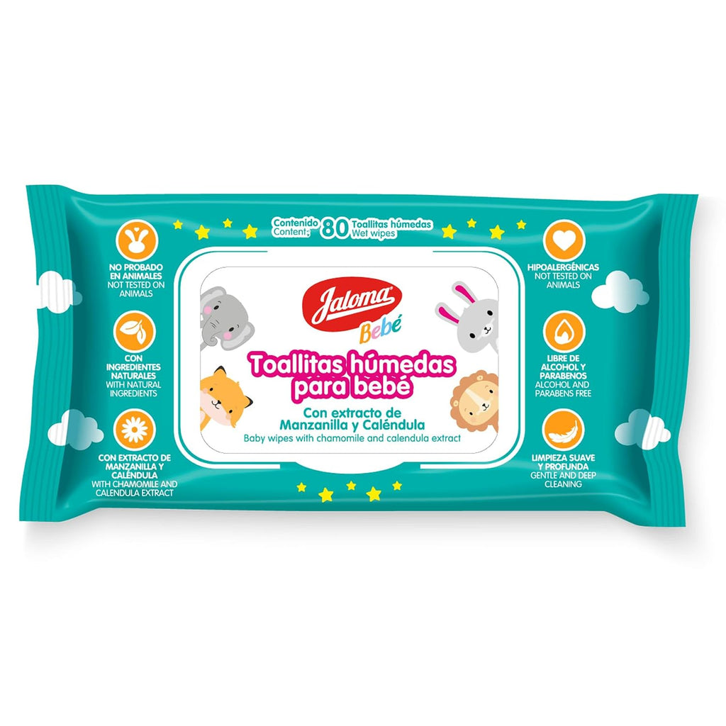 Baby Wipes, Pack of 6, 80 Wipes Each (480 Count) | Chamomile and Calendula Extract, Hypoallergenic, Paraben Free