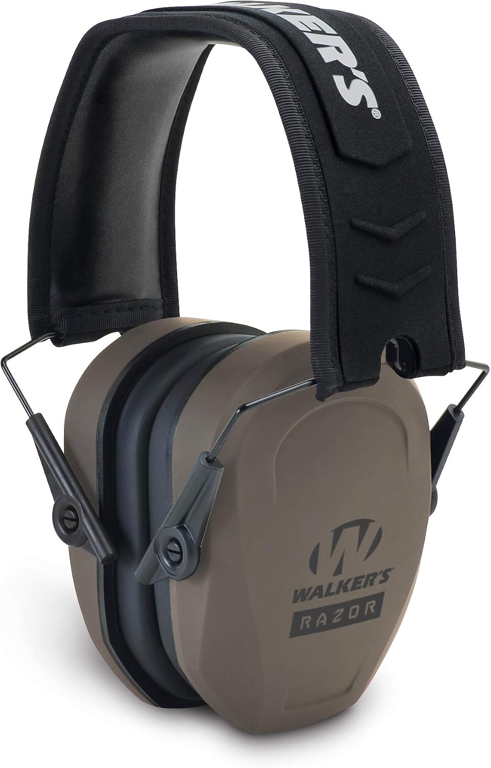 Razor Slim Passive Earmuff - Ultra Low-Profile Earcups - Flat Dark Earth & Sport High-Grade Polycarbonate Lenses Half
