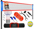 20FT/32FT Volleyball & Badminton Combo Sets for Backyard | Adjustable Height Poles System, Anti-Sag Net, Volley ball