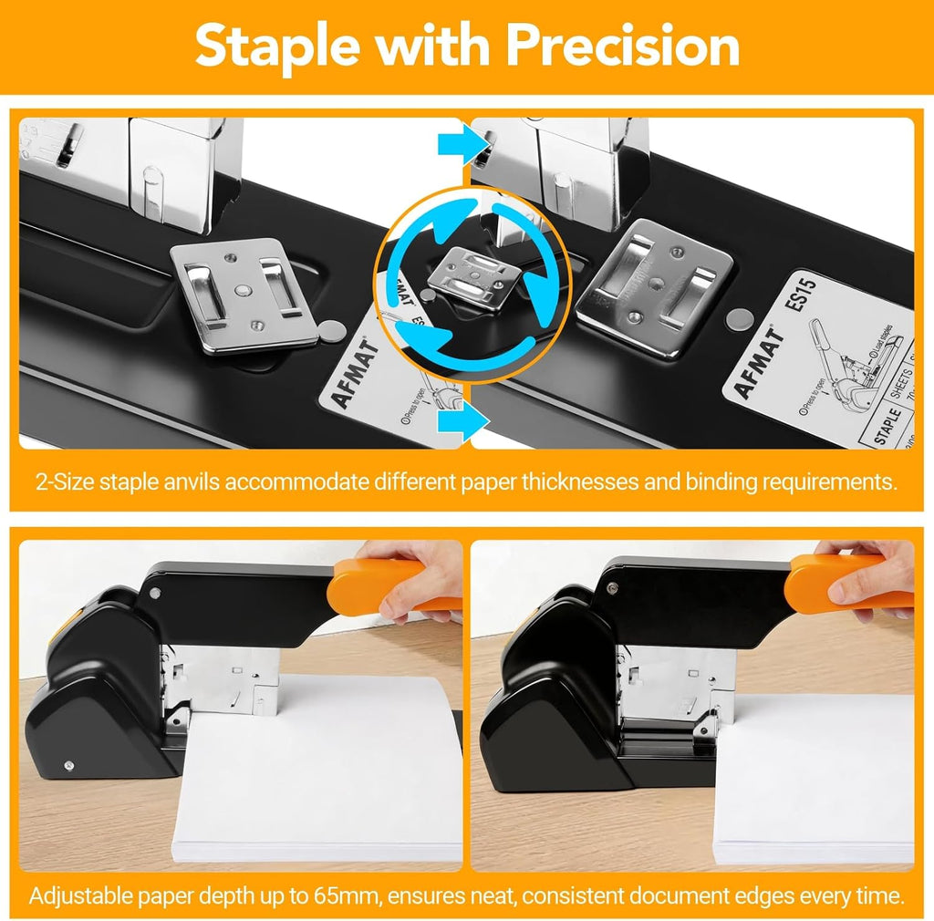 Heavy Duty Stapler 220 Sheets, Large Staplers for Desk with 7000 Staples, 60% Reduced Effort, 50,000+ Uses, Jam Free