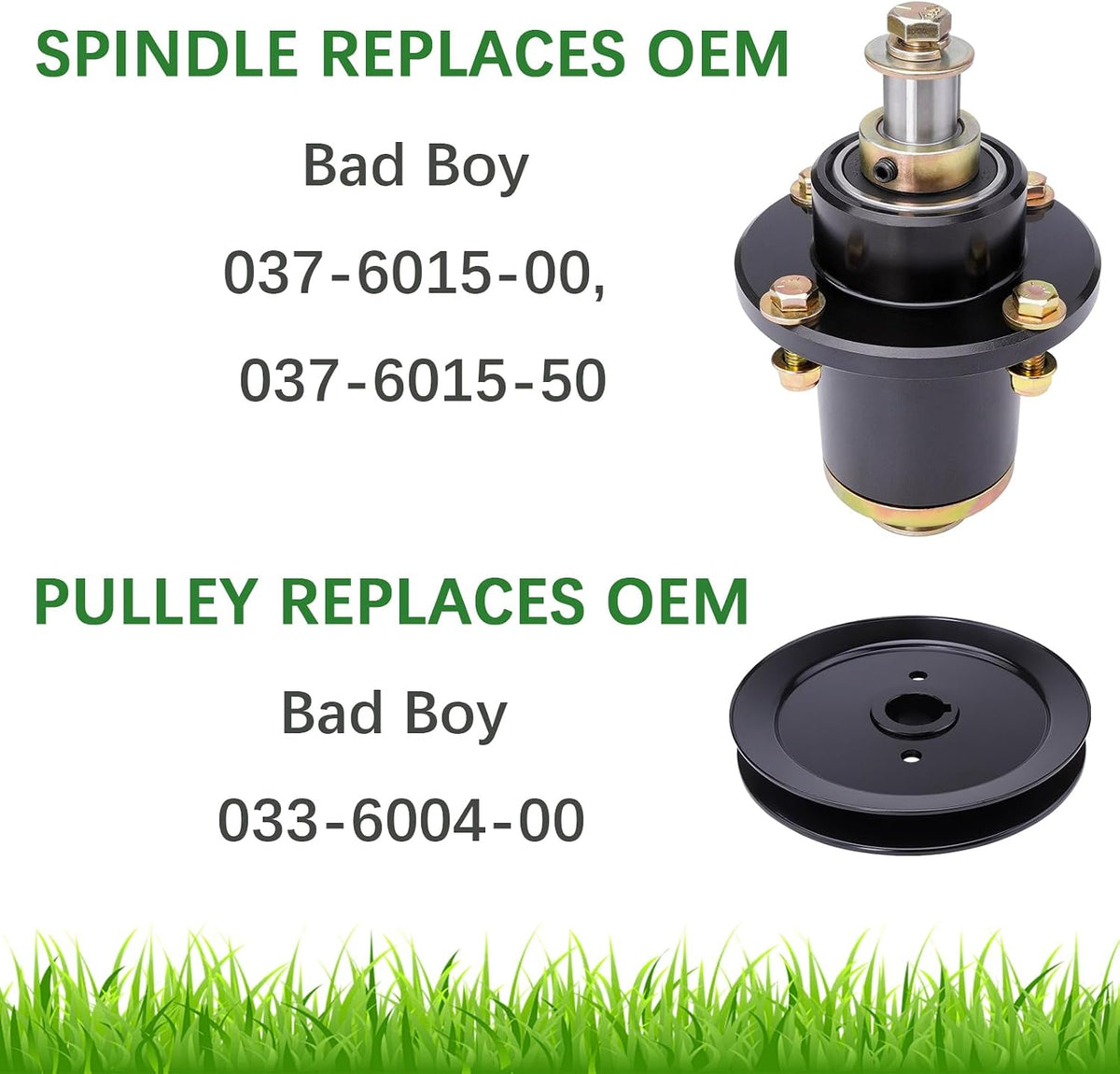 037-6015-50 Spindle Assembly Bad Boy with 033-6004-00 Pulley for 60 Inch ZT Elite 60 Maverick 60 747 cc Rebel 61