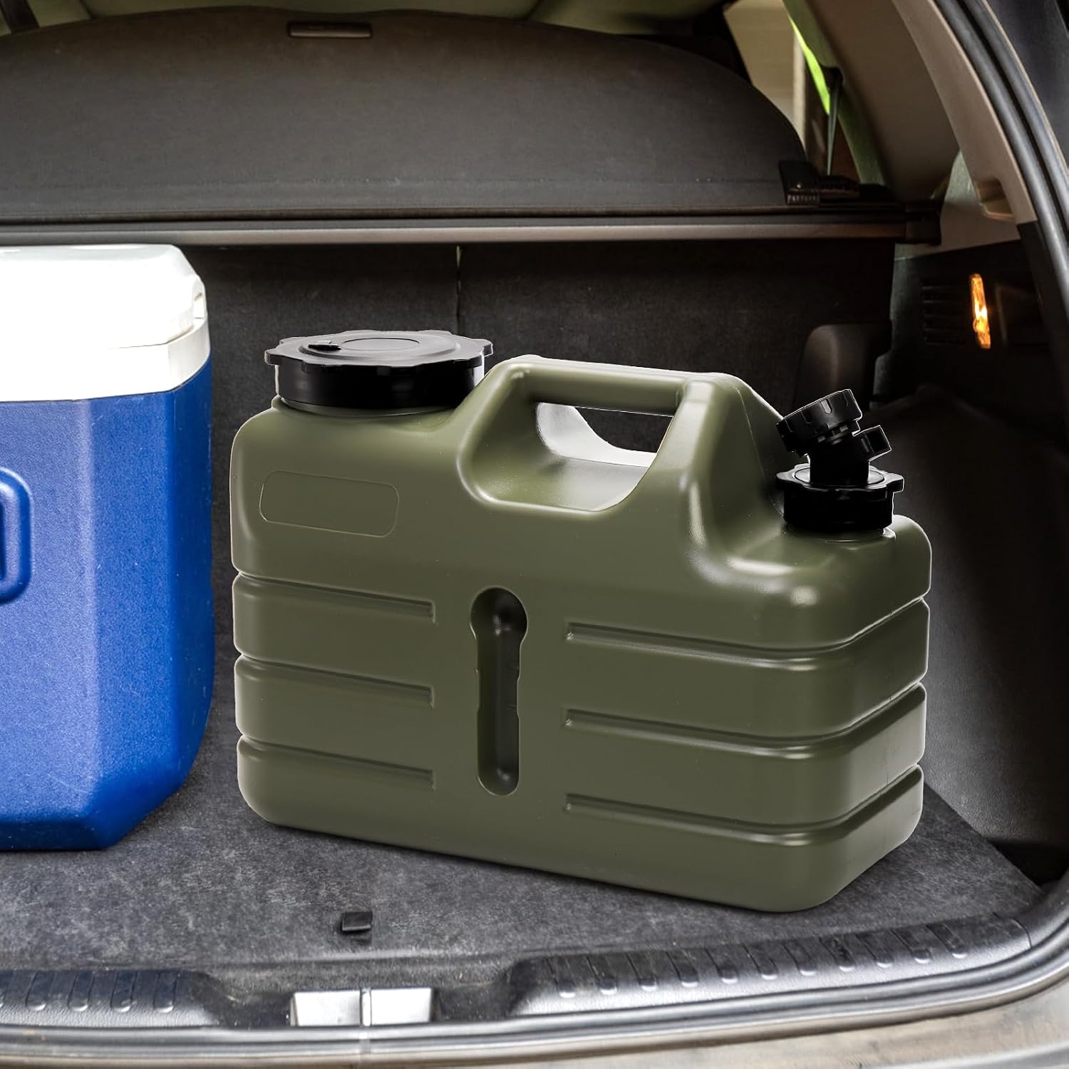 Water Container with Spigot, 3 Gallon Camping Water Storage Container, BPA Free Portable Thick Water Dispenser Tank