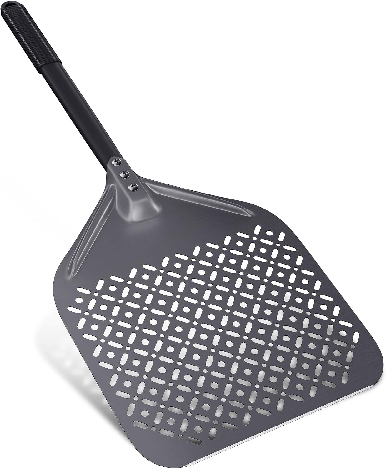 12 Inch Rectangular Pizza Peel, 12" x 14" Perforated Anodized Aluminum Pizza Turning Peel, Pizza Turning Paddle, 28.4