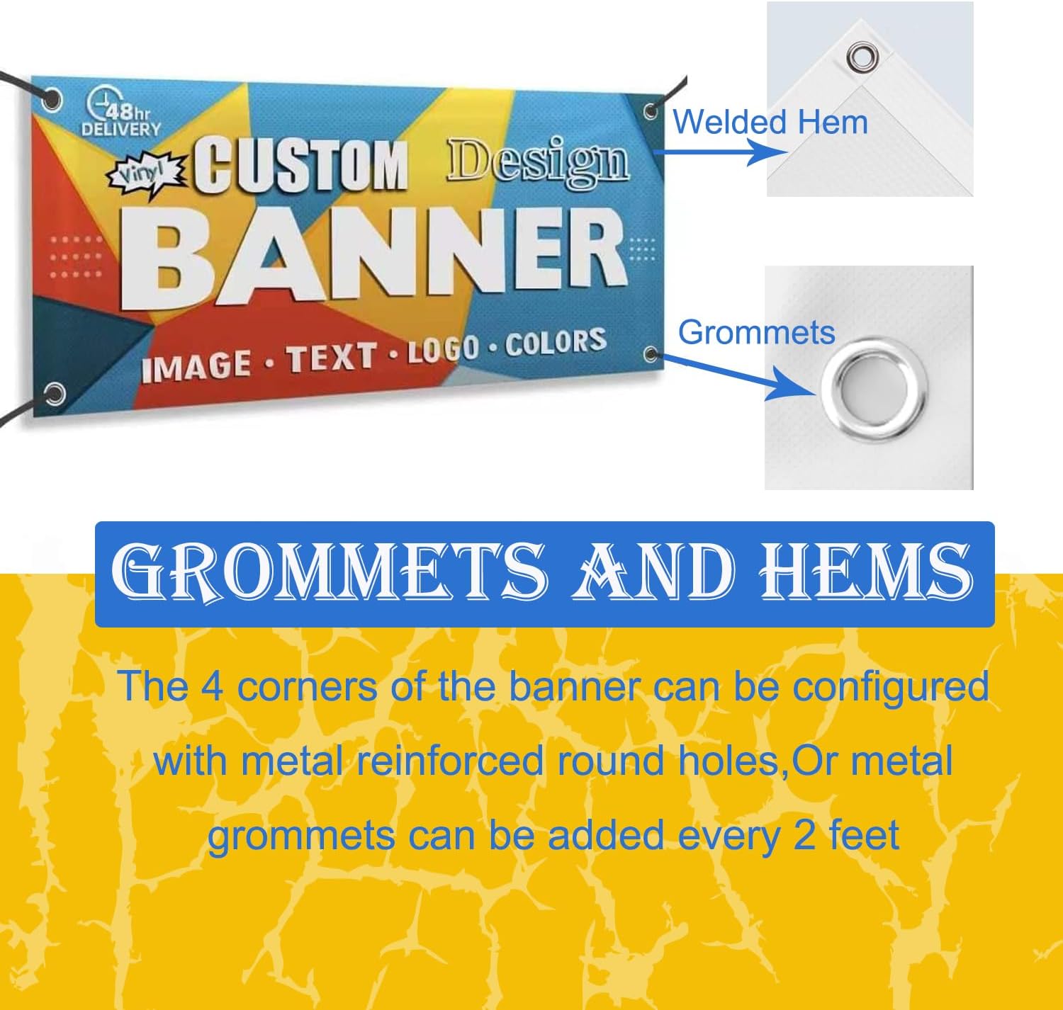 Custom Banners and Signs Personalized Customizable Full Color Vinyl Banners Printing for Parties Business Birthday