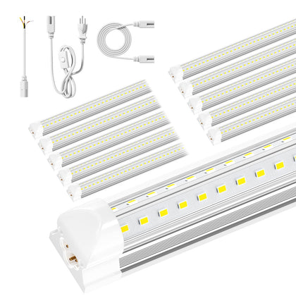 8ft LED Shop Light - 90W 12000lm 5000K Super Bright (10 Pack)