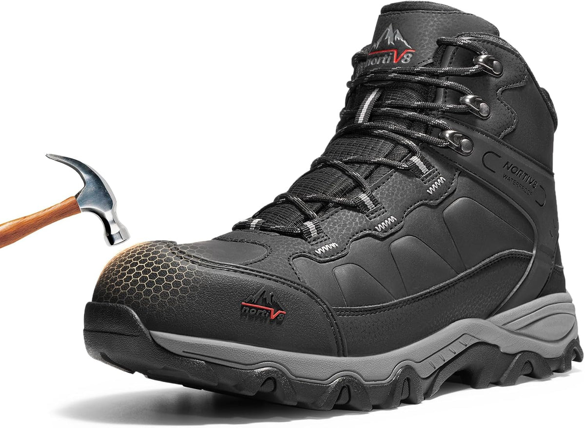 Men's Waterproof Steel Toe Work Boots | Slip Resistant ASTM-certified Safety Toe Boots for Men for