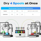 Official Creality Filament Dryer, Space Pi X4L Filament Storage Box | Dual Heating Chambers Dual 200W PTC Heats, Fast
